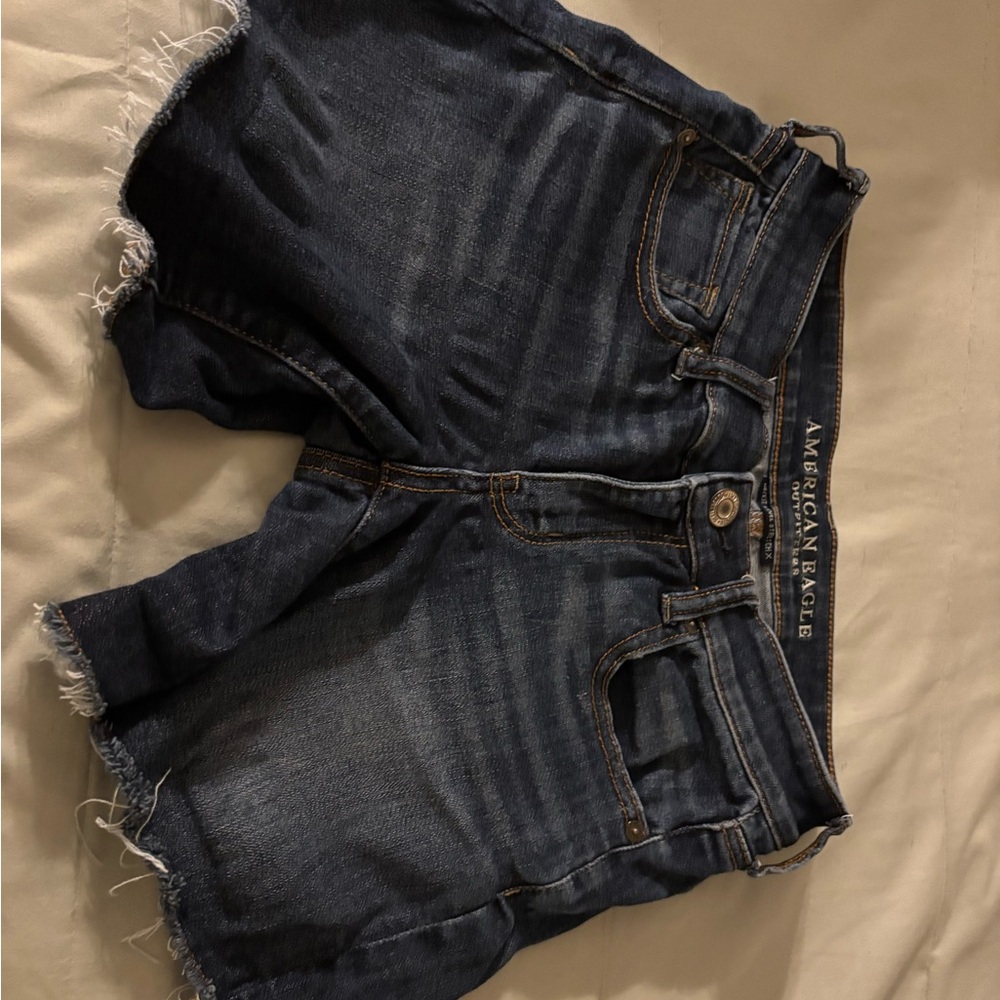 American Eagle Outfitters Women's Dark Blue Denim Shorts